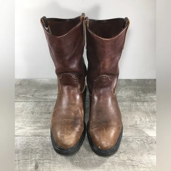 Mens Red Wing Pecos 1132 SuperSole Leather Soft Toe Pull On Motorcycle Boots 10