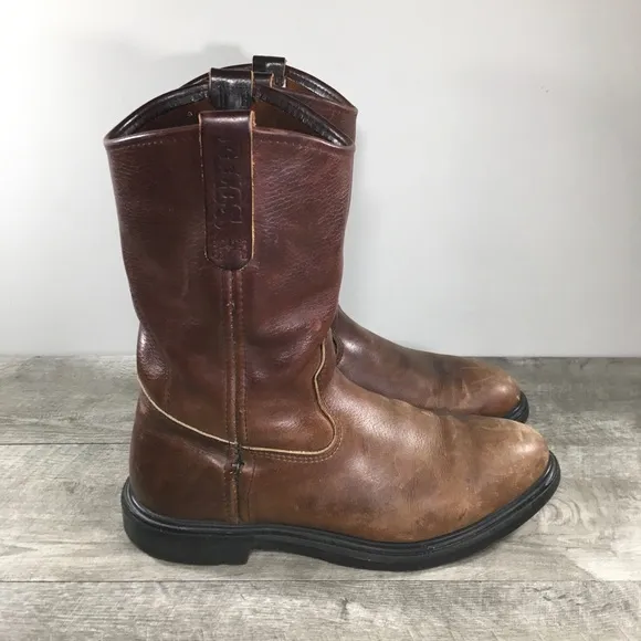 Mens Red Wing Pecos 1132 SuperSole Leather Soft Toe Pull On Motorcycle Boots 10