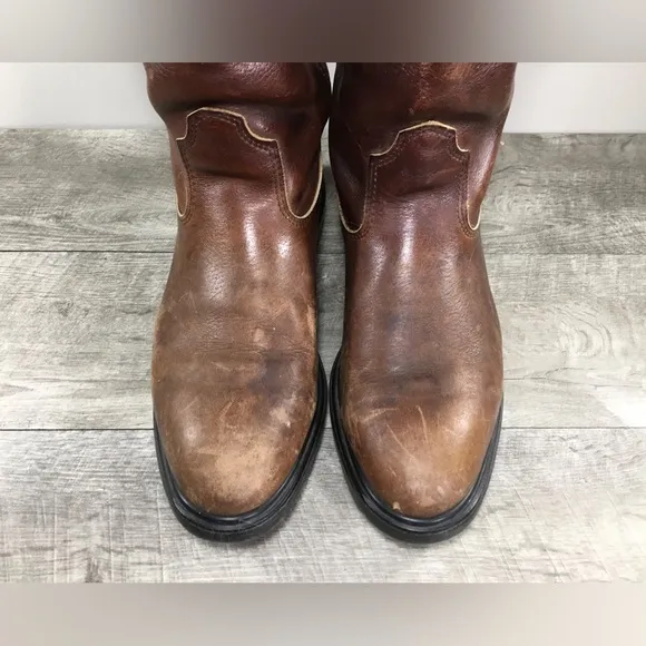 Mens Red Wing Pecos 1132 SuperSole Leather Soft Toe Pull On Motorcycle Boots 10