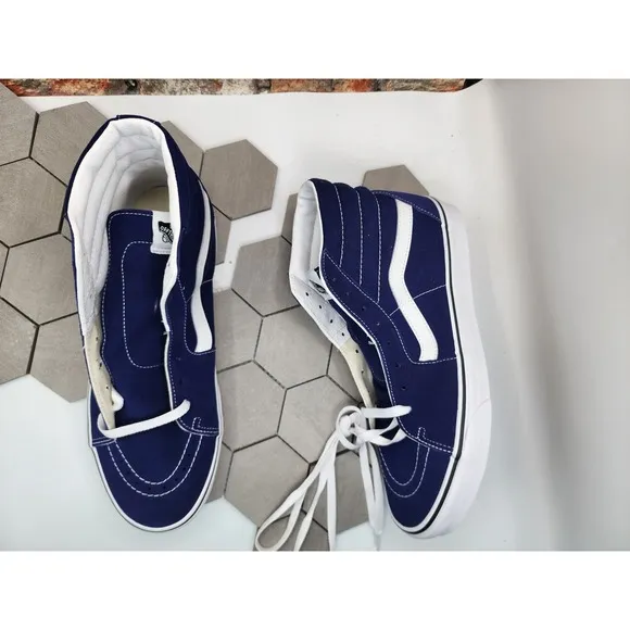 Men's Size 10.5 VANS Sk8-Hi Beacon Blue Brand New Dark Blue Sk8 Knu Old Skool