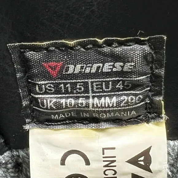 Men's Size 11.5 D‎ - Dainese Lince Goretex Boots Ankle Motorcycle Black Shoes