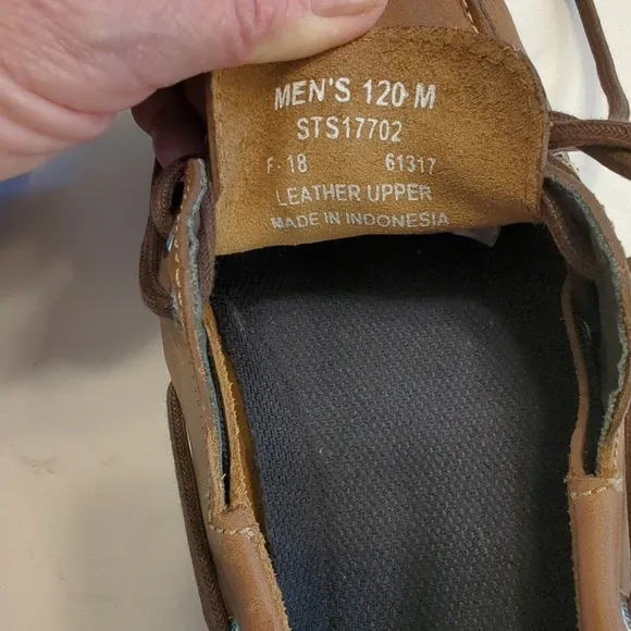 Men's Sperry Defender All Leather Boat Shoe Size 12M Tan Leather STS17702 EUC