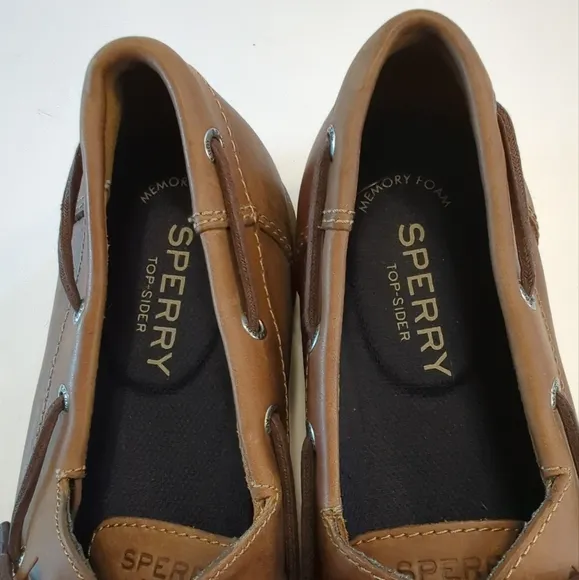 Men's Sperry Defender All Leather Boat Shoe Size 12M Tan Leather STS17702 EUC