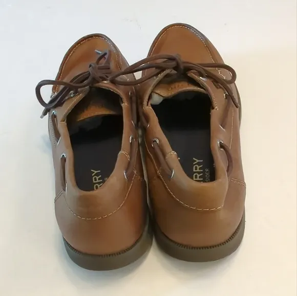 Men's Sperry Defender All Leather Boat Shoe Size 12M Tan Leather STS17702 EUC