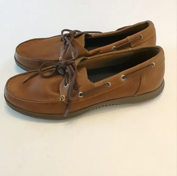 Men's Sperry Defender All Leather Boat Shoe Size 12M Tan Leather STS17702 EUC