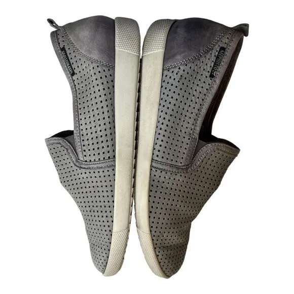 Mephisto Air Relax Men's Slip-On Perforated Casual Shoes Grey White Size 8.5
