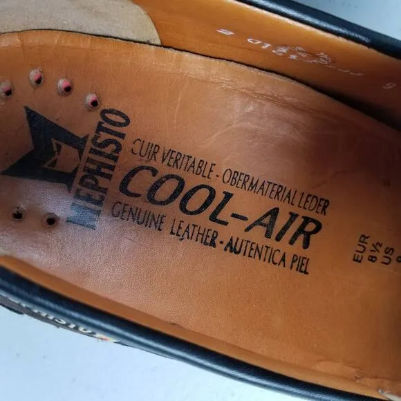 Mephisto Baduard  Dark Brown Suede Black Calf Leather Loafers Shoes Size US 9