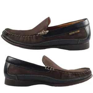 Mephisto Baduard  Dark Brown Suede Black Calf Leather Loafers Shoes Size US 9