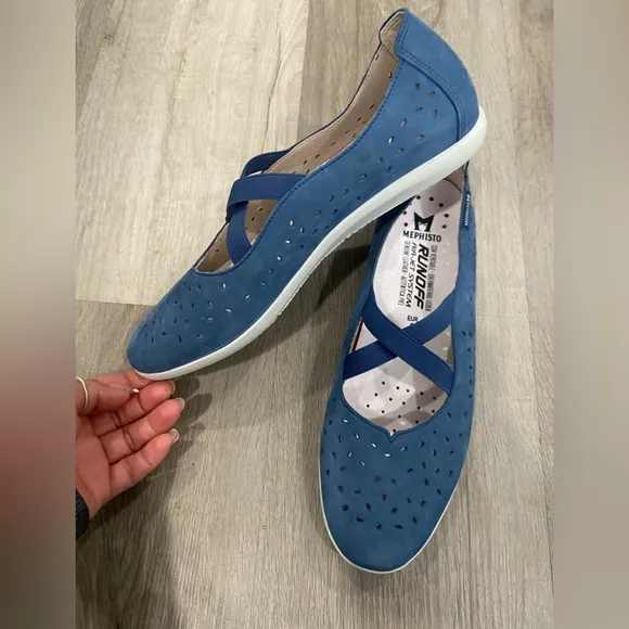 Mephisto Blue Leather Shoes Brand New no Box Size 8.5