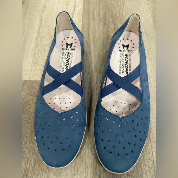 Mephisto Blue Leather Shoes Brand New no Box Size 8.5