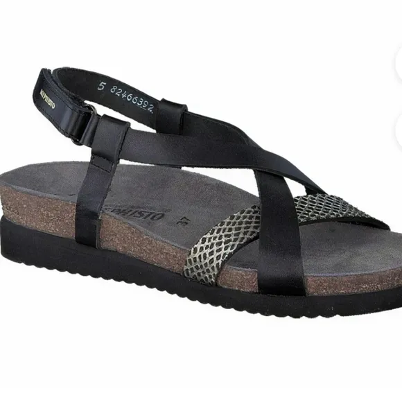 Mephisto Women Haneta Strappy Leather Platform Sandals shoes sz 39/9
