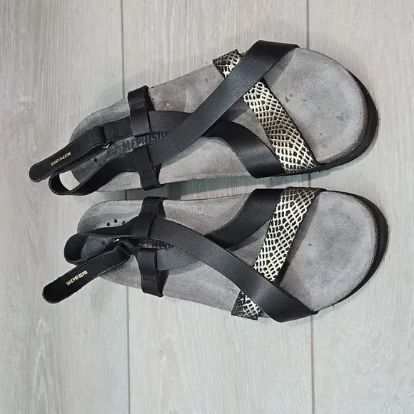 Mephisto Women Haneta Strappy Leather Platform Sandals shoes sz 39/9