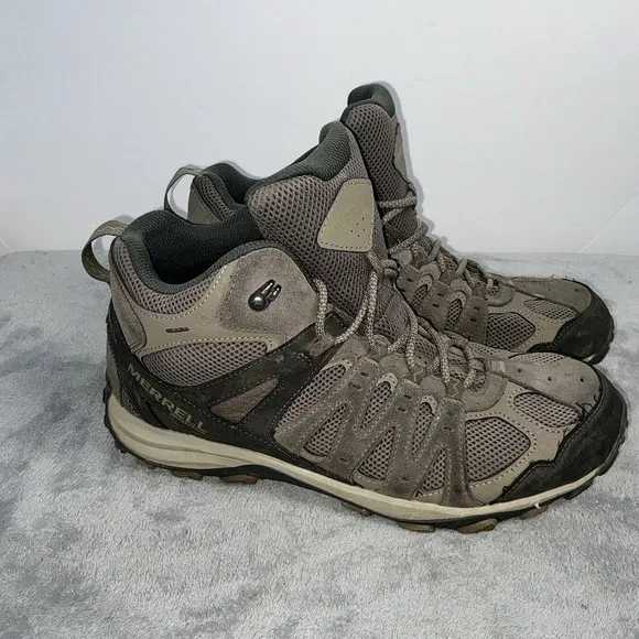 Merrell Accentor 3 Mid Hiking Boots Men 9.5 Gray Waterproof Trail Shoes J135467W