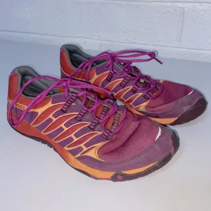 Merrell All Out Fuse Barefoot Running Shoes Women’s 9 Purple Orange Lace Up EUC