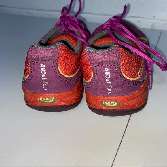 Merrell All Out Fuse Barefoot Running Shoes Women’s 9 Purple Orange Lace Up EUC