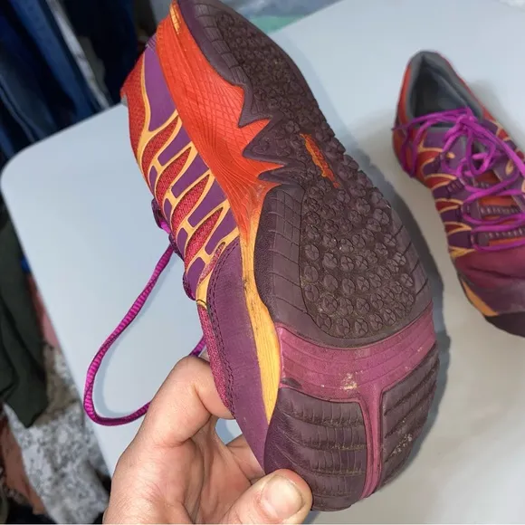 Merrell All Out Fuse Barefoot Running Shoes Women’s 9 Purple Orange Lace Up EUC