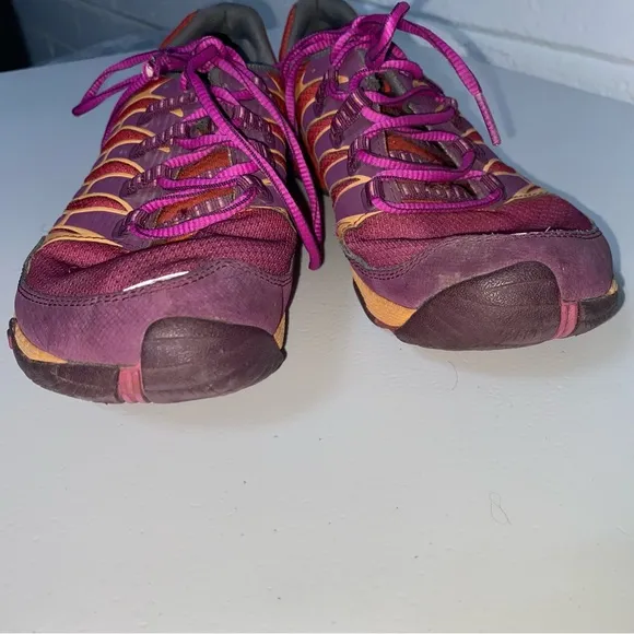 Merrell All Out Fuse Barefoot Running Shoes Women’s 9 Purple Orange Lace Up EUC