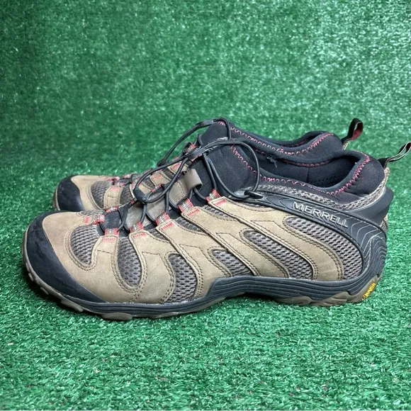 Merrell Chameleon 7 Stretch Boulder Men's Size 12 Brown Leather Hiking Shoes