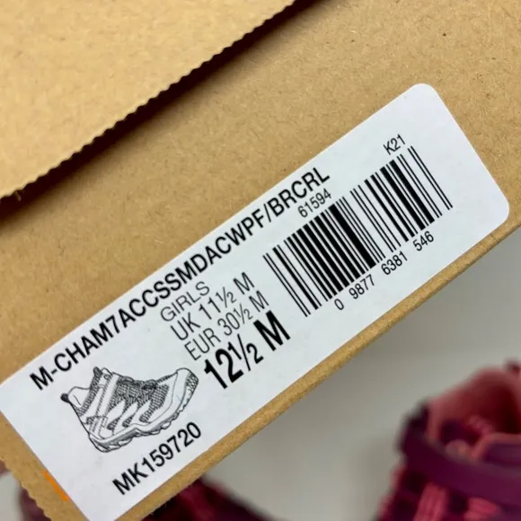 Merrell Child Chameleon 7 Mid Hiking Boots Magenta Pink Waterproof Shoes Youth