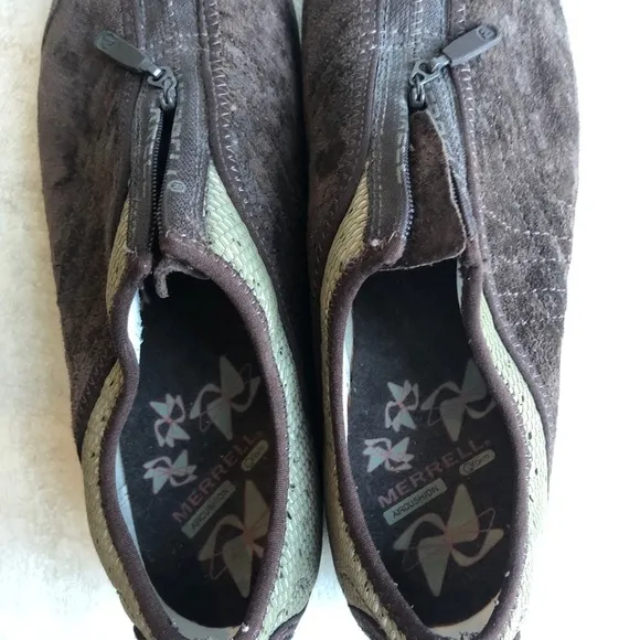 Merrell Lorelei Zip hiking zip suede brown  shoes 7.5