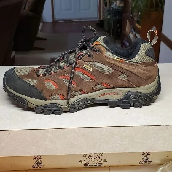 Merrell Mens 9.5 Continuum Espresso Hiking Shoes Vibram Soles Waterproof
