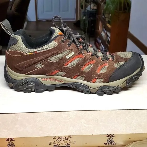 Merrell Mens 9.5 Continuum Espresso Hiking Shoes Vibram Soles Waterproof