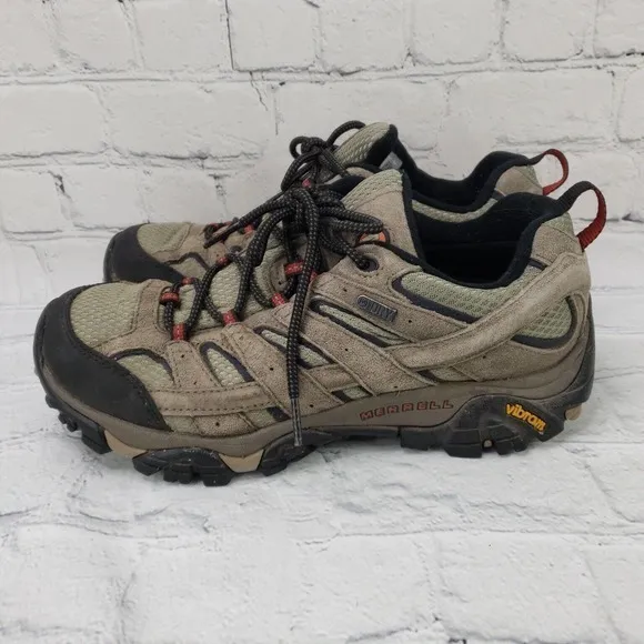 MERRELL MEN'S MOAB 2 WATERPROOF HIKING LACE COMFORTABLE SHOES BARK J08871 SIZE 8