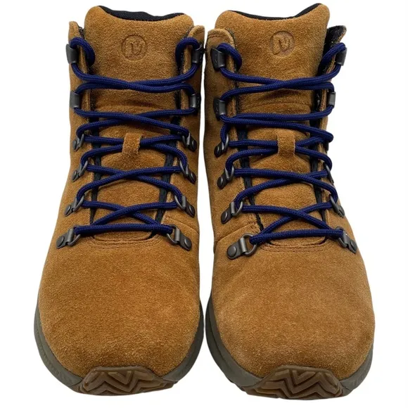 Merrell Mens Shoes Ontario Mid Waterproof Boots 9 Brown Suede Waterproof Hiking
