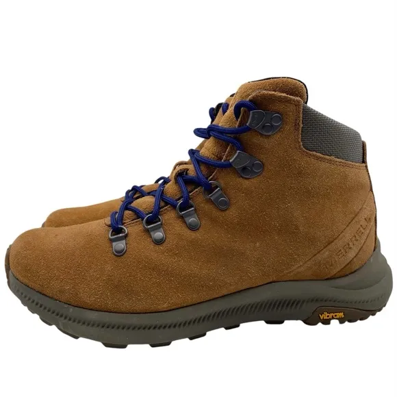 Merrell Mens Shoes Ontario Mid Waterproof Boots 9 Brown Suede Waterproof Hiking