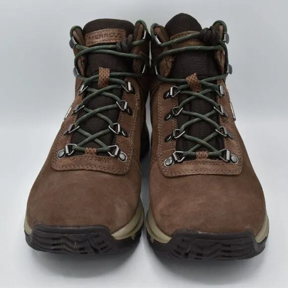 Merrell Mens Size 10 Erie Mid Earth Brown Leather Waterproof Hiking Boots Shoes