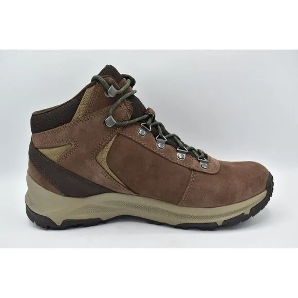Merrell Mens Size 10 Erie Mid Earth Brown Leather Waterproof Hiking Boots Shoes