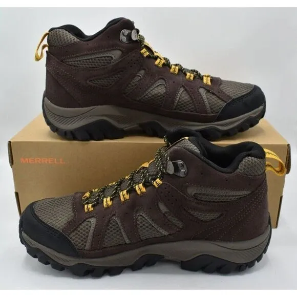 Merrell Mens Size 9 Oakcreek Mid Waterproof Expresso Hiking Boots Shoes J03640