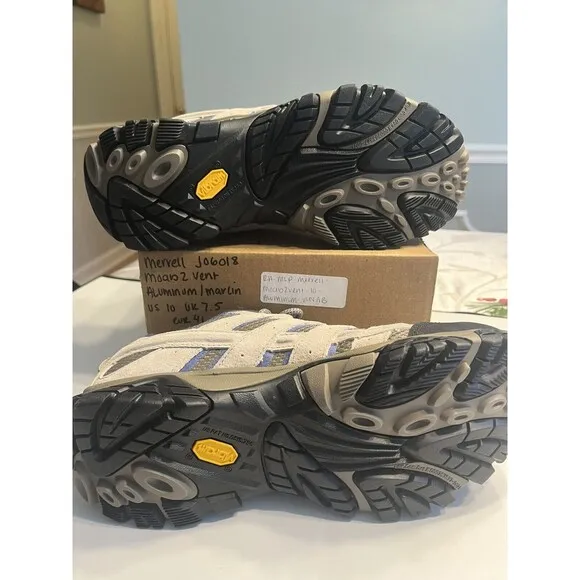 Merrell Moab 2 Vent Aluminum/Marlin Hiking Shoes Sneakers Sz 10 - J06018