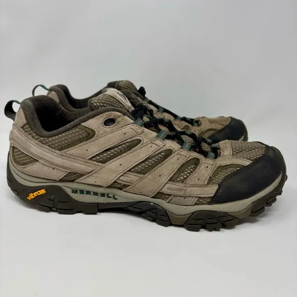 Merrell Moab 2 Vented Mesh Brown Suede Leather Hiking Shoes Waterproof Men’s 13