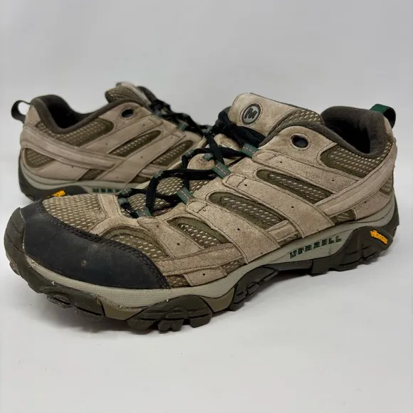 Merrell Moab 2 Vented Mesh Brown Suede Leather Hiking Shoes Waterproof Men’s 13