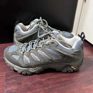 Merrell Moab 2 WP Low Women's Smoke/Blue Hiking Shoe US 8.5M, UK 6M, EU 39 EUC