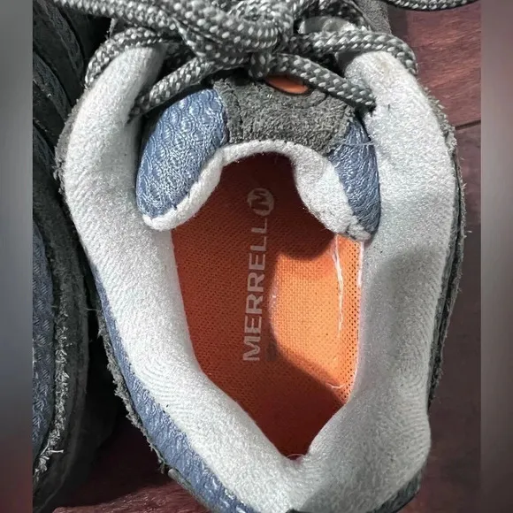Merrell Moab 2 WP Low Women's Smoke/Blue Hiking Shoe US 8.5M, UK 6M, EU 39 EUC