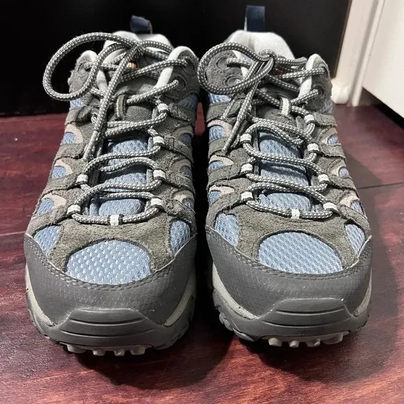 Merrell Moab 2 WP Low Women's Smoke/Blue Hiking Shoe US 8.5M, UK 6M, EU 39 EUC