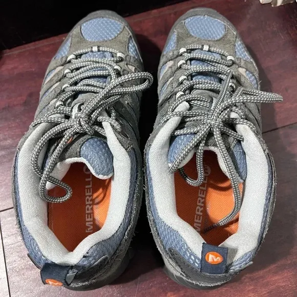 Merrell Moab 2 WP Low Women's Smoke/Blue Hiking Shoe US 8.5M, UK 6M, EU 39 EUC