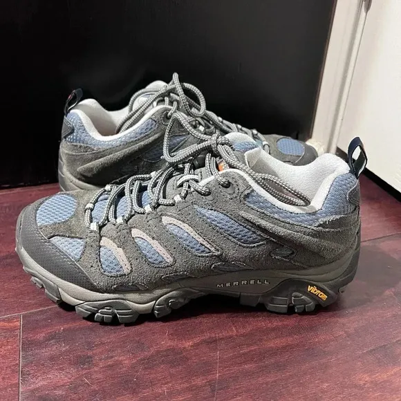 Merrell Moab 2 WP Low Women's Smoke/Blue Hiking Shoe US 8.5M, UK 6M, EU 39 EUC