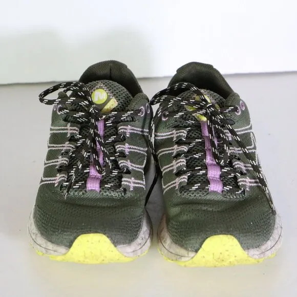 Merrell Moab Flight Hiking Shoes Womens 8 Green Purple Trail Running Float Pro