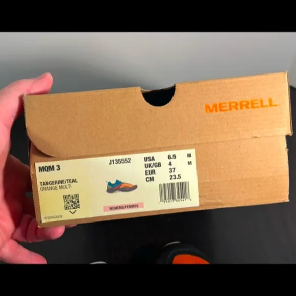 Merrell MQM 3 Trail Running Shoes/Sneakers Tangerine Teal/Orange Multi Size 6.5