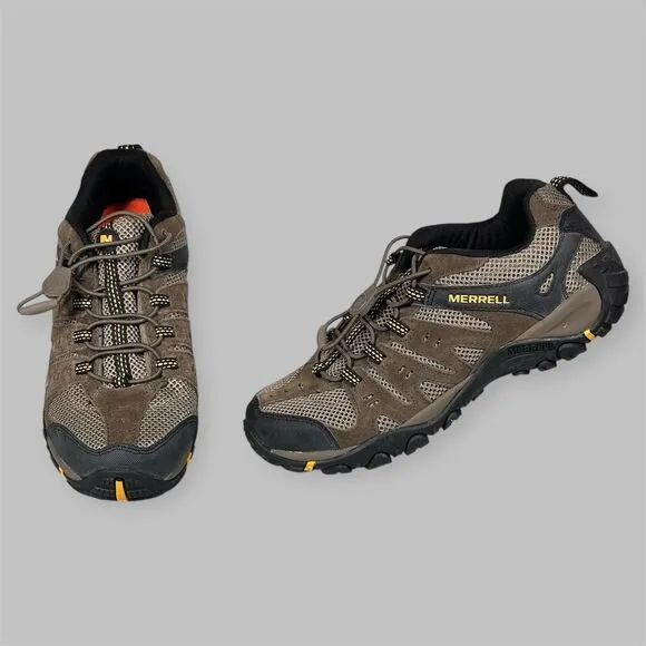Merrell Shoes Mens Size 8 Waterproof Boulder Old Gold Suede Hiking J321553C