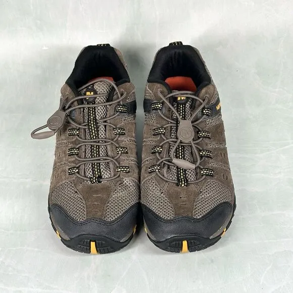 Merrell Shoes Mens Size 8 Waterproof Boulder Old Gold Suede Hiking J321553C