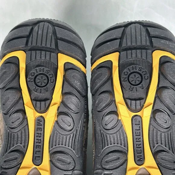 Merrell Shoes Mens Size 8 Waterproof Boulder Old Gold Suede Hiking J321553C