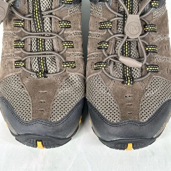 Merrell Shoes Mens Size 8 Waterproof Boulder Old Gold Suede Hiking J321553C