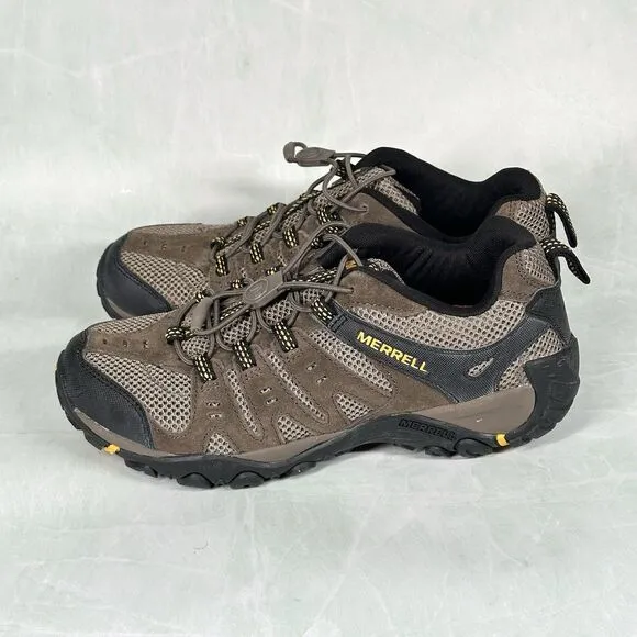 Merrell Shoes Mens Size 8 Waterproof Boulder Old Gold Suede Hiking J321553C
