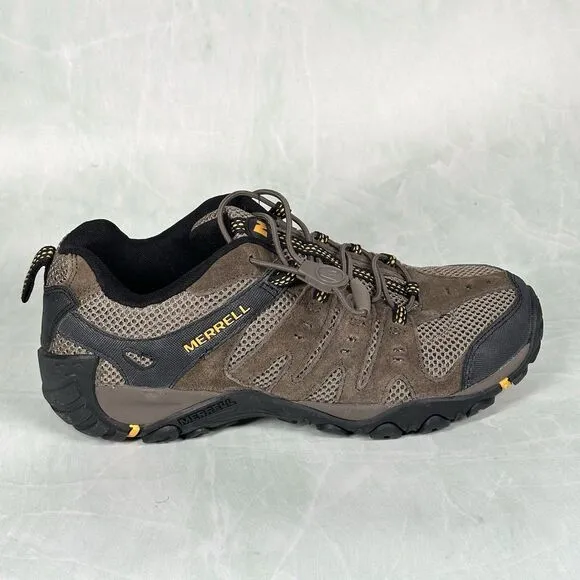 Merrell Shoes Mens Size 8 Waterproof Boulder Old Gold Suede Hiking J321553C