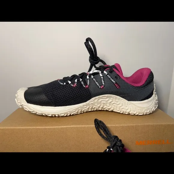 Merrell Trail Glove 7 Barefoot Minimalist Hiking Running Shoes Blk/Pnk Woman 7