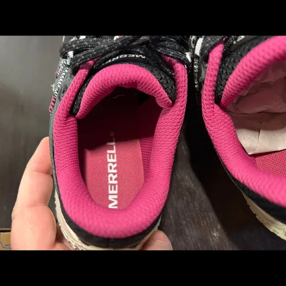 Merrell Trail Glove 7 Barefoot Minimalist Hiking Running Shoes Blk/Pnk Woman 7